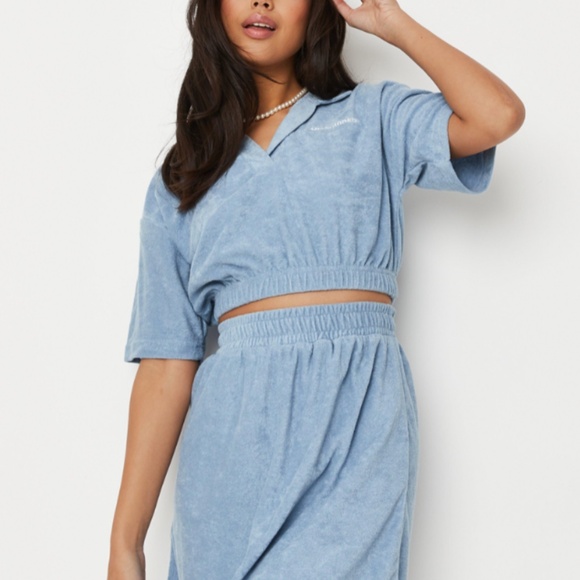 Missguided Blue Towel Co-Ord - Xs - Picture 3 of 9